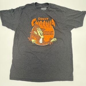 Tee Luv Count Chocula Mens XL Charcoal Heather Graphic T-Shirt Cereal Mascot